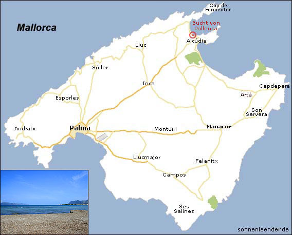 Karte / Position: Bucht von Pollena, Mallorca