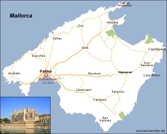 Karte / Position: Kathedrale La Seu in Palma, Mallorca